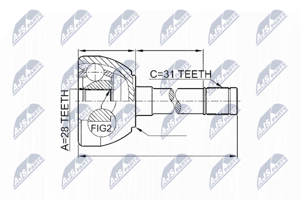 NTY Gelenksatz, Antriebswelle NPZ-NS-049 Passend FüR Nissan-image
