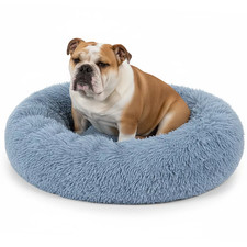 Petami Calming Dog Bed for Puppy Cat Kitten, round Washable Pet Bed, anti Anxiet