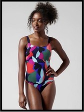 Athleta Hermosa Printed One-Piece Swimsuit size M/T