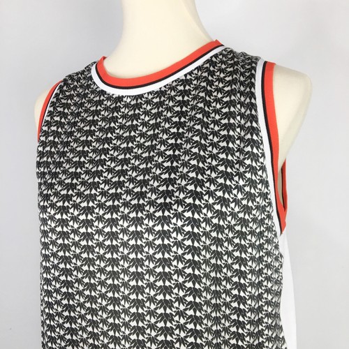 Caractere Black white red geometric lotus flower print tank top Size Small - Picture 6 of 7