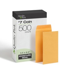 3-1/2 x 6-1/2 Coin Envelopes, 7 Coin Envelopes, 500 Pack, with Gummed Flap, ...