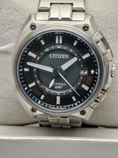 Citizen Atessa GMT watch titanium dual time 24h solar radio used