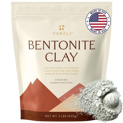 Bentonite Clay Powder Facial Mask & Cleansing Bath, Pure Indian Healing... 