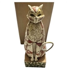 Jim Shore Heartwood Creek Abraham Cat Quilt 2003 Figurine 114420T Enesco Box