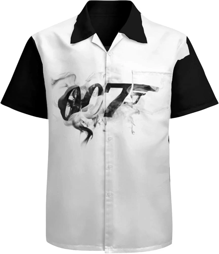 007 James Bond Aloha Shirt, Men's, Beach Shirt, Hawaiia