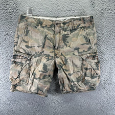 Vintage Levi's Shorts Mens 42 Brown Camouflage Cotton Cargo Utility Workwear