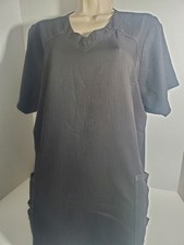 Wonder Wink Black Women's Scrub Top Pockets Size XL
