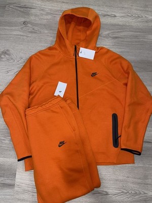 Nike Tech Fleece Full Tracksuit Hoodie Joggers Orange Men XXL NEW FB7921 FB8002