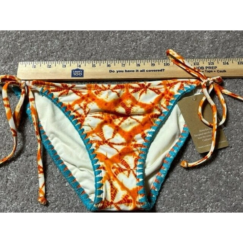 Hobie Corbata Lateral Bikini Parte Inferior de Natación M Boho Chic Batik Hippie Tribal Playa Artística Foto 3 de 4