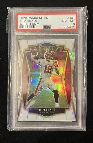 2020 Panini Select Tom Brady #101 White Prizm 14/35 PSA 8 NM-Mint