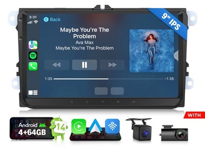 Android 14 4+64 9'' für VW Polo Autoradio Apple CarPlay Navi Car Stereo Plug&Play