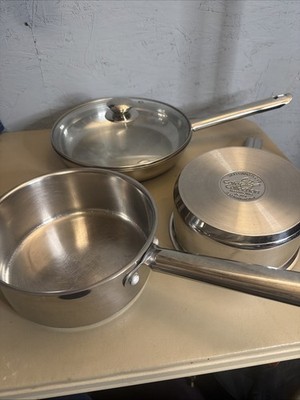 Wolfgang Puck Café Collection 18/10 Stainless Steel 10'' Sauté  Fry Pan+2 Read