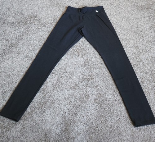 Abercrombie Kids Leggings Girls Size Youth 15/16 High Waisted Logo Black White
