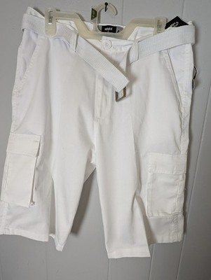 Marx & Dutch Premium Twill White Cargo Shorts Size 34 Casual Golfing Pockets NWT