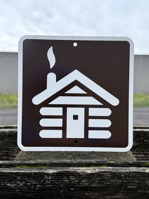 Wood Cabin Metal Sign 6''x6'' NEW Winter Or Lake House Lodge Decor: Vacation Home