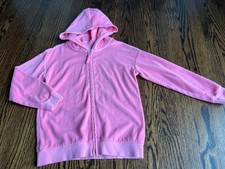 Girl's HANNA ANDERSSON Size 130 8 Pink Terry Hooded Sweatshirt