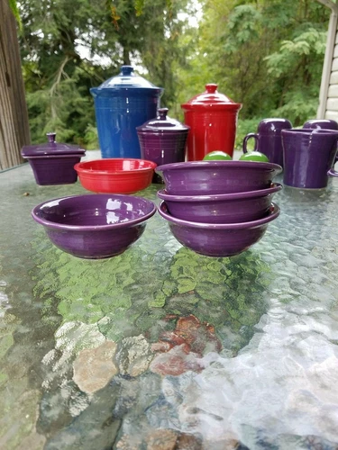 SET 4 FIESTA 9 oz SALSA BERRY DESSERT BOWL mulberry purple NEW