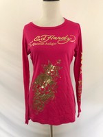 Ed Hardy By Christian Audigier Long Sleeve Shirt In Fuchsia Size Medium Ed Hardy By Christian Audigier Long Sleeve Shirt In Fuchsia Size Medium