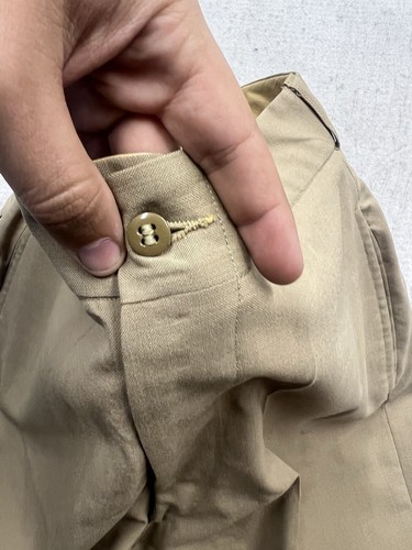 Vintage 1950s Military Style Khaki Pants Zip Up 30 33 Trousers - Picture 6 of 11