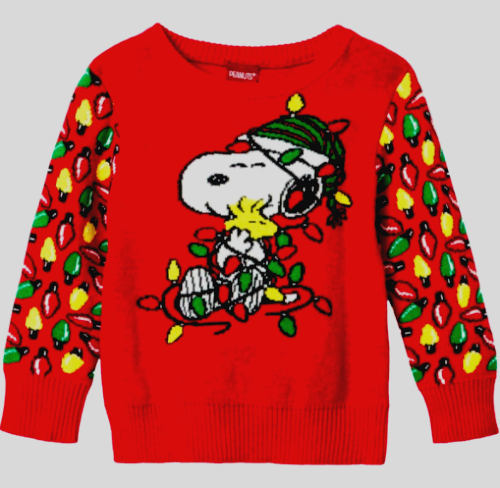 New Peanuts Snoopy Woodstock Baby Boy Ugly Christmas Sweater Red nb ...