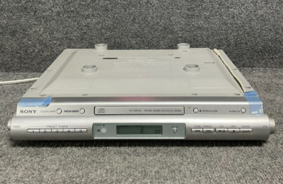 Sony ICF-CDK50 CD Clock Radio FM/AM Mega Bass Silver    No Remote