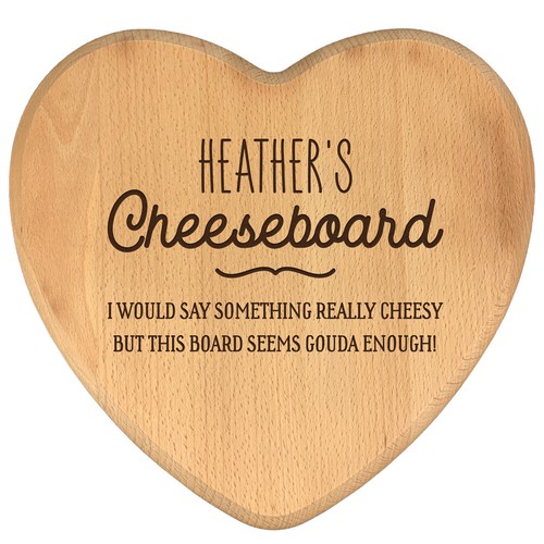 Personalised Wooden Heart Chopping Board Cheese Board Mother's Day Gift Engraved - Picture 29 of 30