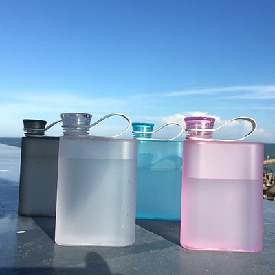 Square Shape Water Bottle Portable Fall Resistant Plastic Transparent Leak Proof