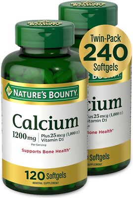 Nature's Bounty Calcium Plus 1000 IU Vitamin D3, Immune 120 Count (Pack of 2) 