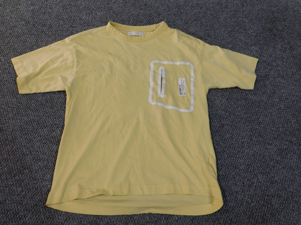 zara boys 13-14 shirt yellow graphic tee sports classic - Image 2 of 4