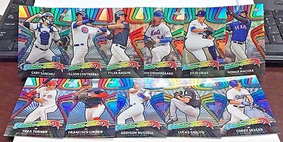2017 Topps Chrome Zukunft Stars Refraktor Menge (11) W / Corey Seager, Gary