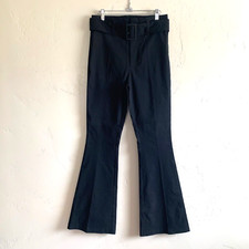 Urban Outfitters women's flare stretch pants black belted zip front size M