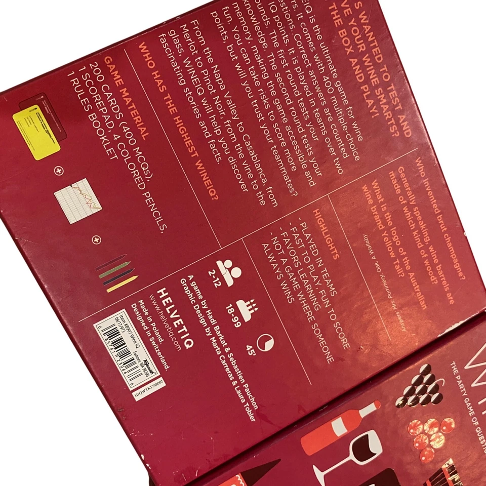 WineIQ Trivia and Risk Game, Wine, Adult Games,  Party, Bar night, Helvetiq - Image 4 of 4