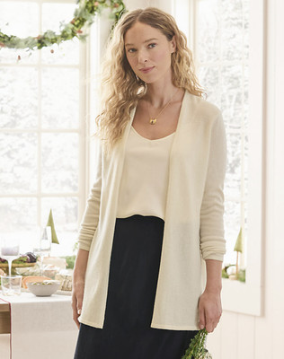 Garnet Hill Easy Cashmere Open Cardigan - Soft, Luxury & Versatile