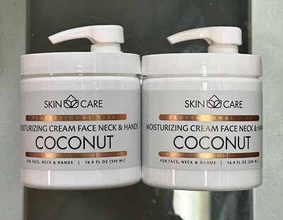 (2-Pack) SKIN CARE Pro ~Face Neck Hand COCONUT MOISTURIZING CREAM Sanity Smooth