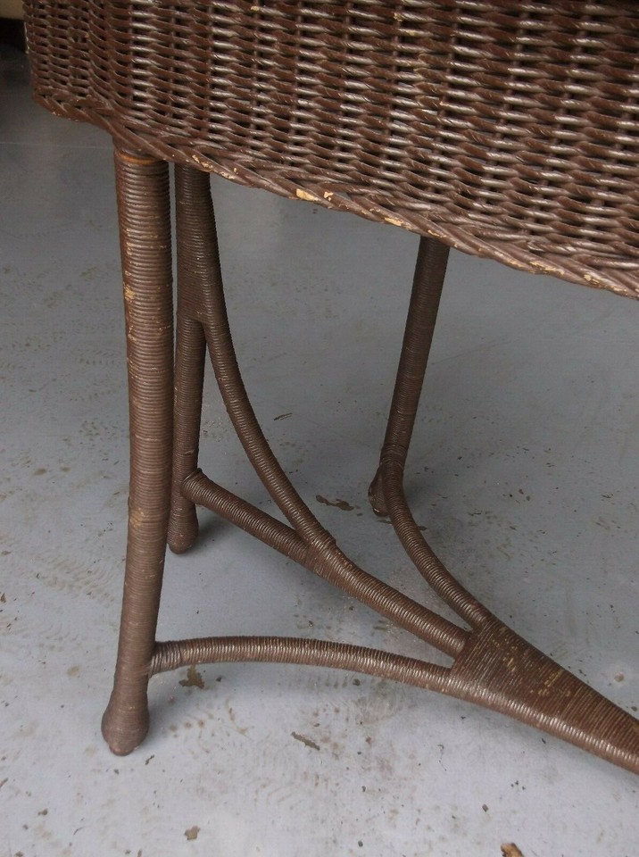Vintage Wicker Sofa Table eBay