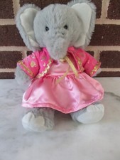 Build A Bear Mini Gray Elephant 11" Tall 2019 Plush- Handmade 2 Piece Pink Dress