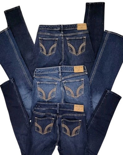 Hollister Women's Jeans Low-rise 3 Pair Skinny Boot Size 24 Stretch Denim