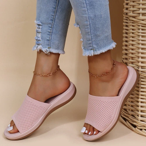Womens Flats Ladies Slip On Fashion Slides Mules Sliders Summer Beach Sandals Sz - Picture 8 of 36