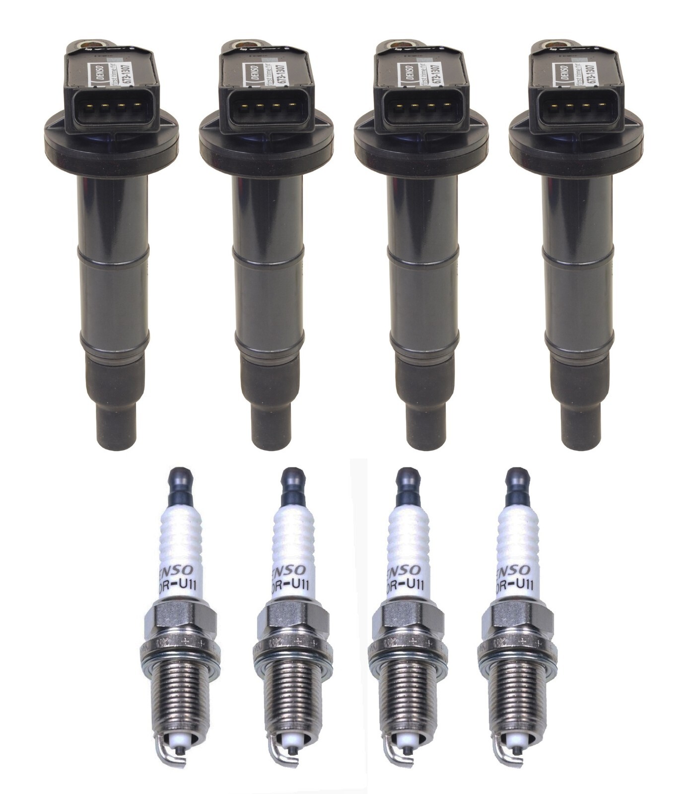 Denso 4 Ignition Coils  4 U-Groove Design Spark Plugs .044 Kit For 2.0L 2.4L L4