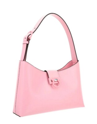 Salvatore Ferragamo Trifolio Shoulder Leather Bag Cheerleader Pink