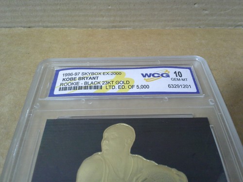1996-97 SKYBOX EX-2000 Kobe Bryant RC WCG 10 BLACK 23 KT Gold 1349/5000 - Picture 2 of 11