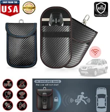2× Anti-theft Car Key Fob RFID Signal Blocker RFID Shielding Faraday Pouch Bag
