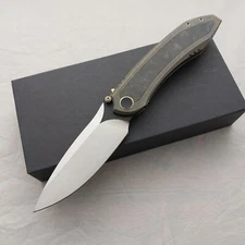 We Knife Winsome Framelock Bronze Titanium & CF Folding M390 Knife 230923
