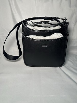 DKNY Women s Messenger Crossbody Bag Black Leather Adjustable Strap