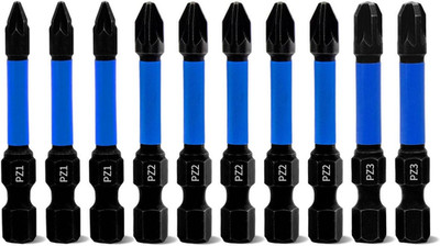 Professional Pozidriv Schraubendreher Bits Set 10 Stück 50mm Länge PZ1 PZ2 PZ3 M
