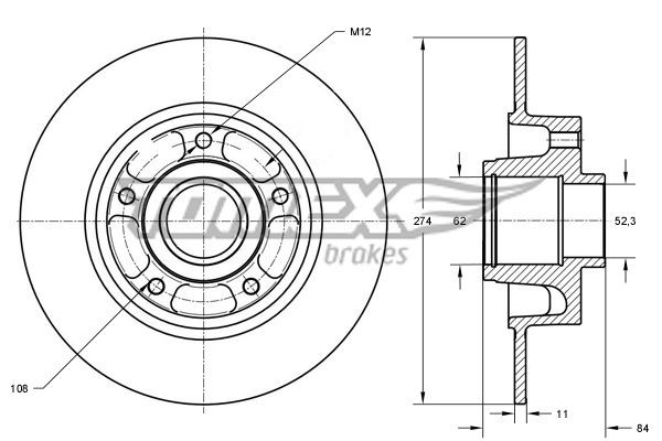 2X Tomex Brakes Bremsscheibe Tx 71-831-image