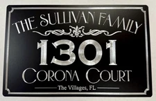Engraved Personalized Custom House Home Number Street Address Metal Sign 15x9.5