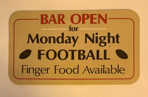 Very Rare MONDAY NIGHT FOOTBALL NFL ABC 18"x10" Vintage OOAK BAR SIGN MAN CAVE