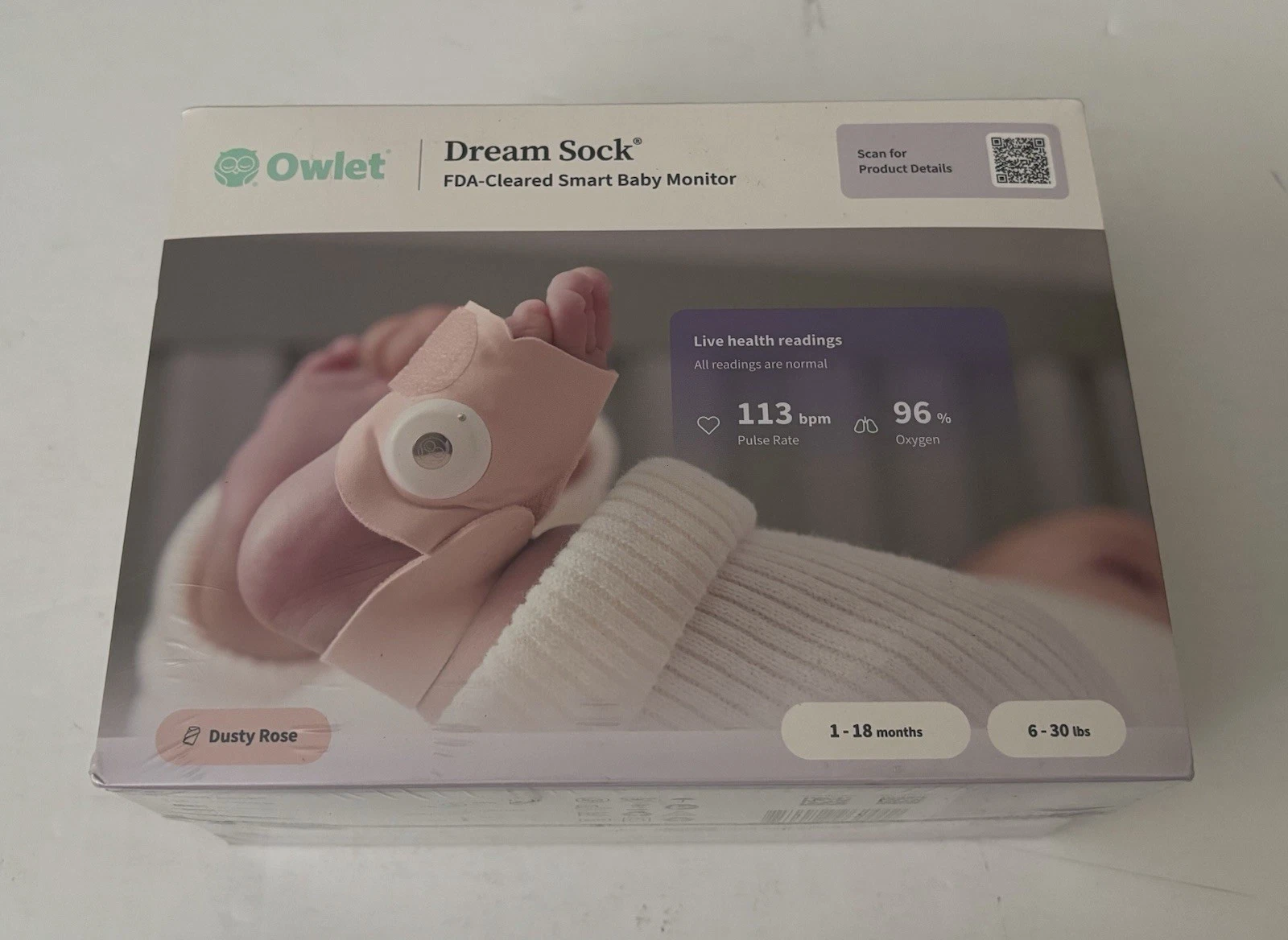 Owlet Smart Baby Monitor Dream Sock Dusty Rose - New Factory Sealed
Opens in a new window or tab