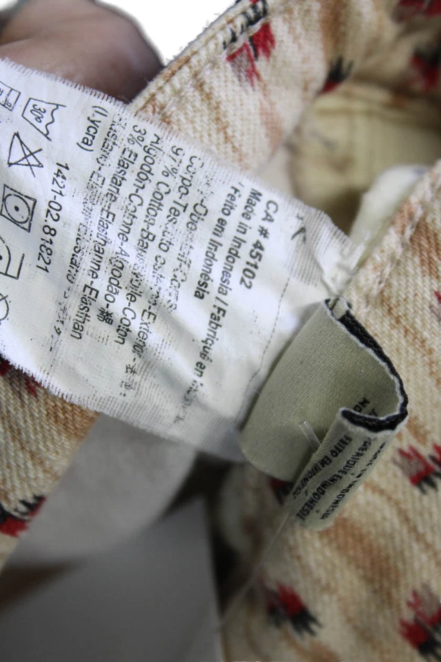 Maison Scotch Womens Cotton Abstract Print Five Pocket Shorts Beige Size 28 - Image 4 of 4